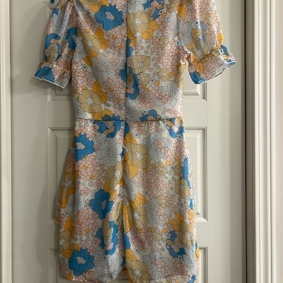 Eilly Bazar Short Sleeve Zip-Up Y2K Fitted Dress Size Small- Floral- Spring - Picture 4 of 12